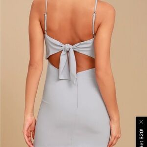 Lulus Toast to Life Grey Spaghetti Strap Cocktail Dress Size S